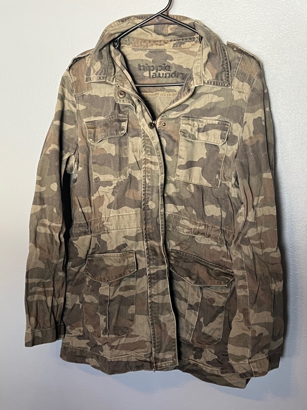 hippie laundry Camouflage Field Jacket - Green/Brown 100% cotton